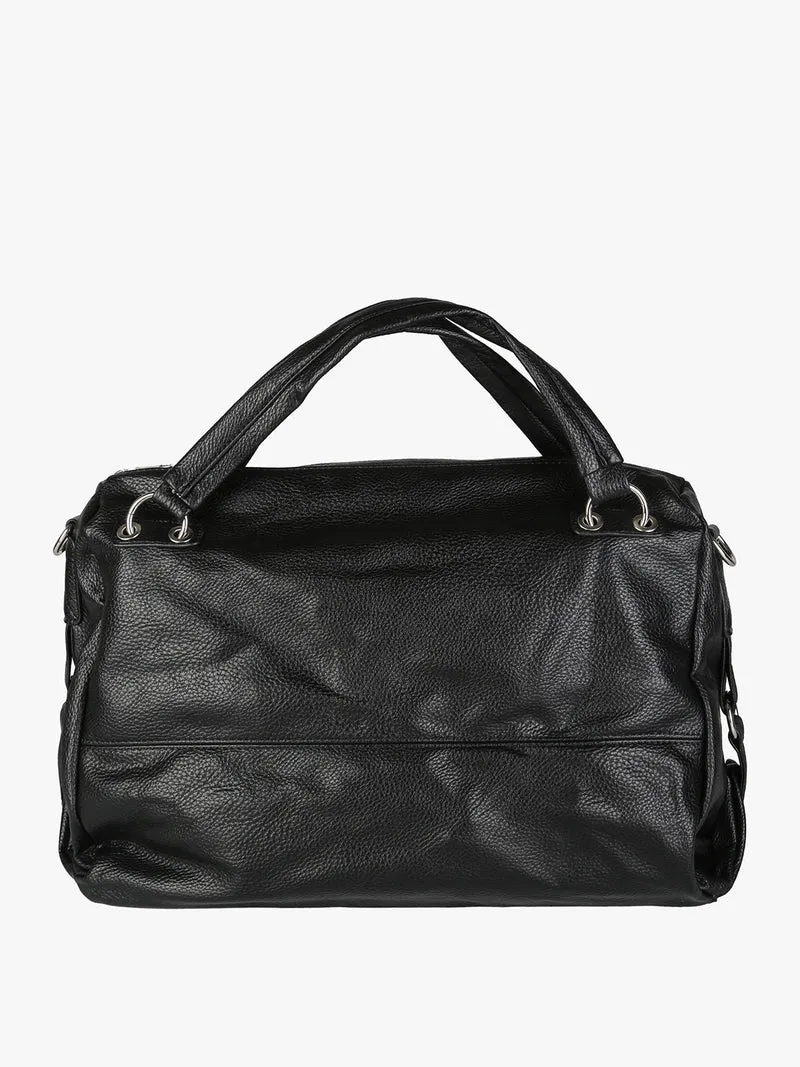 Borsa hobo da donna con doppi manici - nero