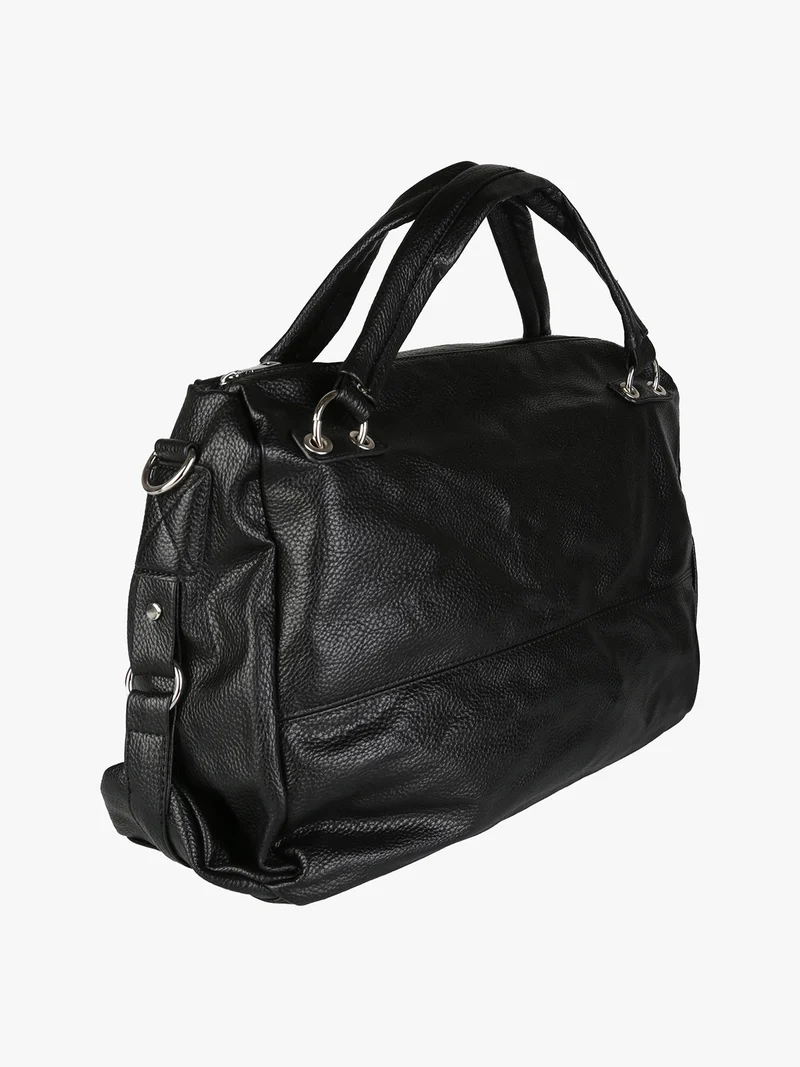 Borsa hobo da donna con doppi manici - nero
