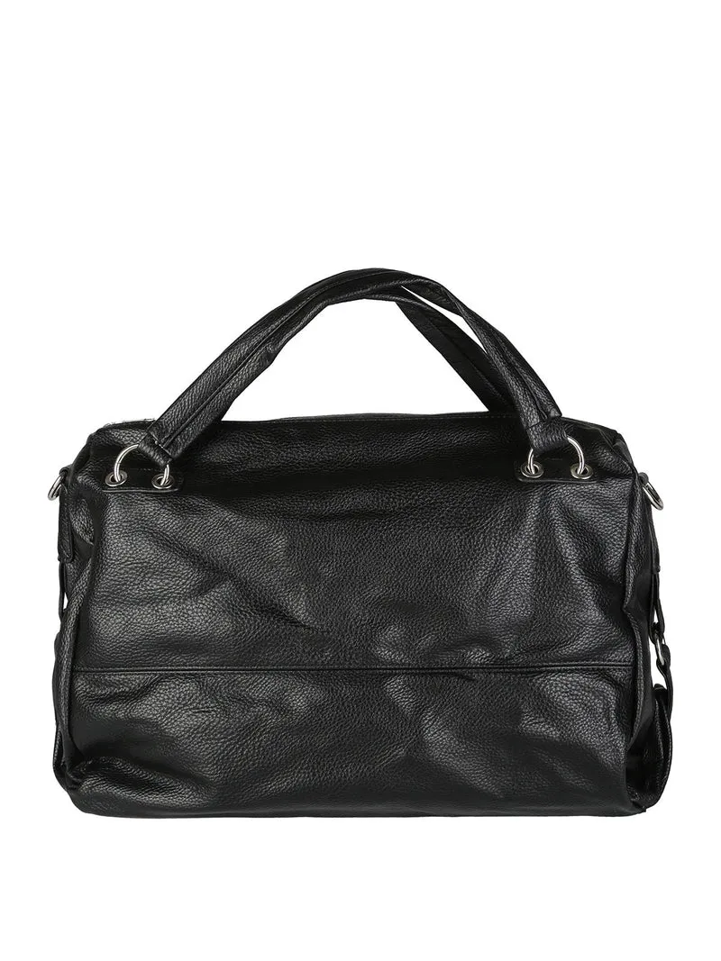 Borsa hobo da donna con doppi manici - nero