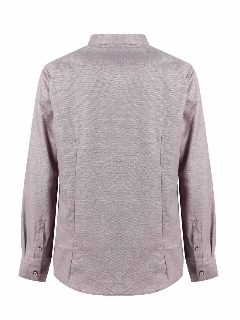 Camicia slim fit da uomo a fantasia - bordeaux