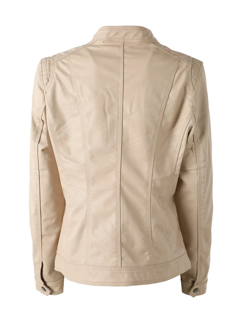 Giacca in ecopelle da donna taglie grandi - beige