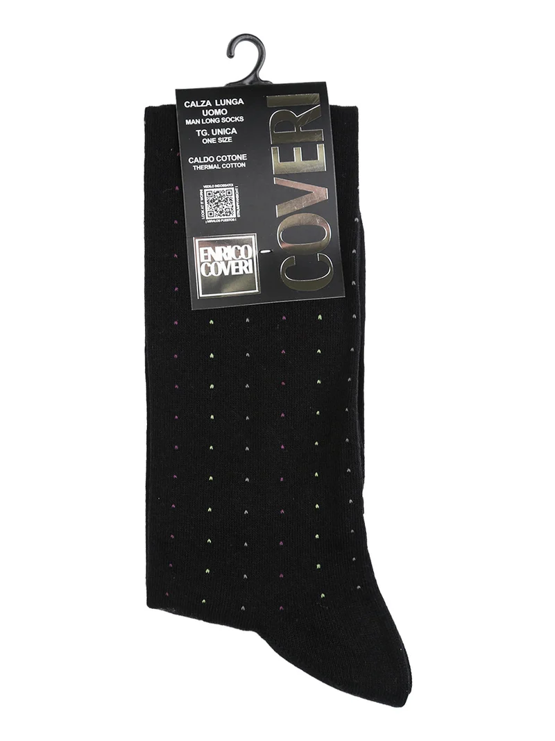 Calze lunghe da uomo a pois - nero