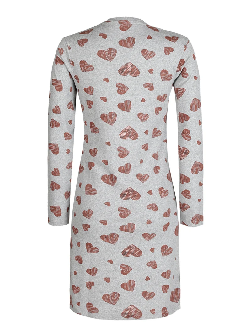 Camicia da notte donna con stampe - grigio