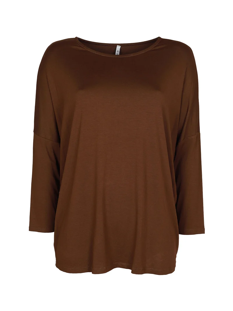 Maglia donna con maniche a pipistrello - marrone