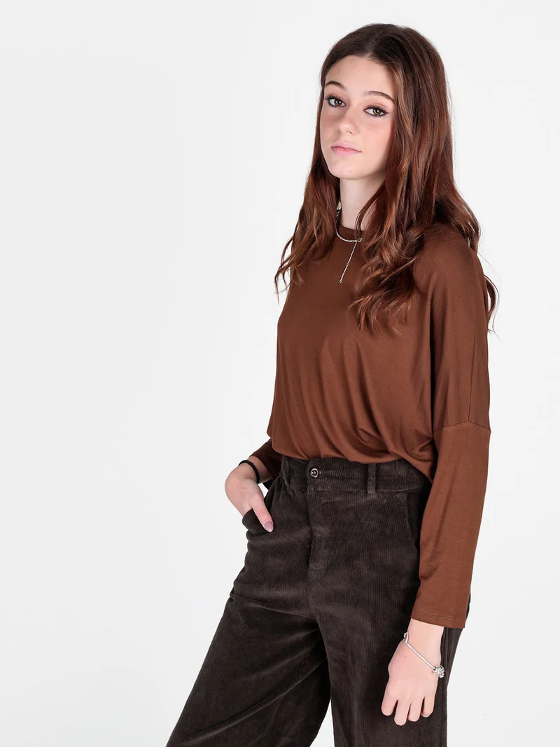 Maglia donna con maniche a pipistrello - marrone