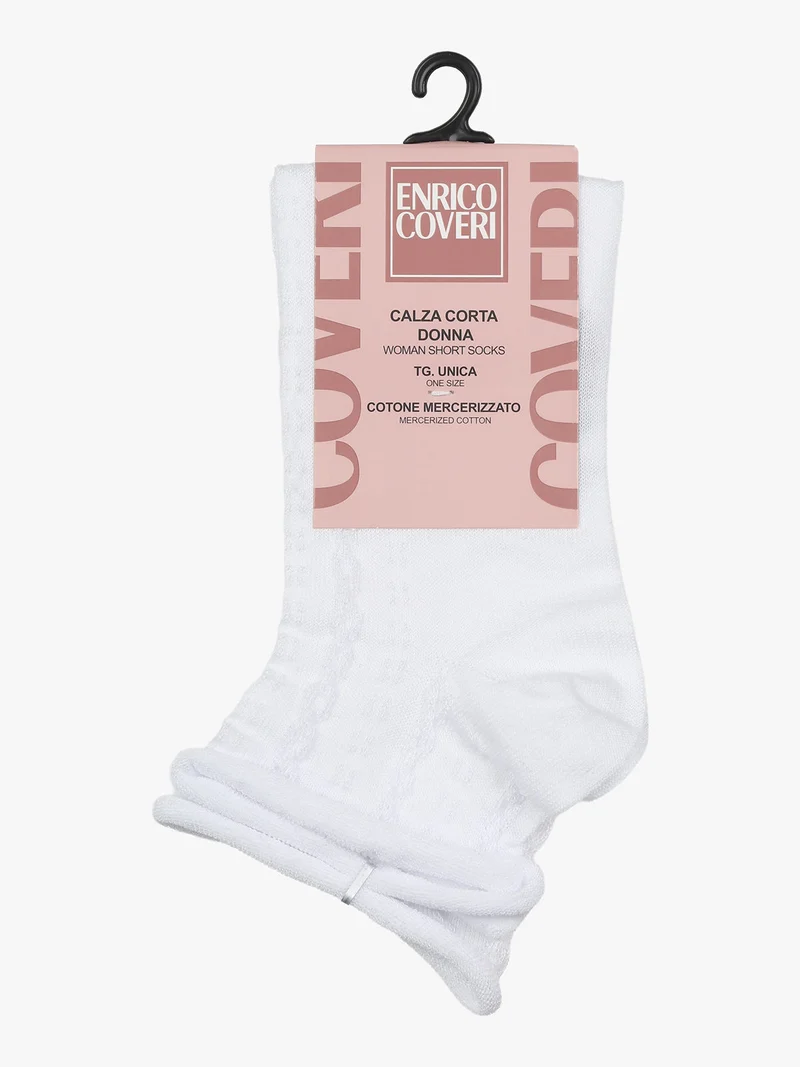 Calze corte da donna con ricami - bianco