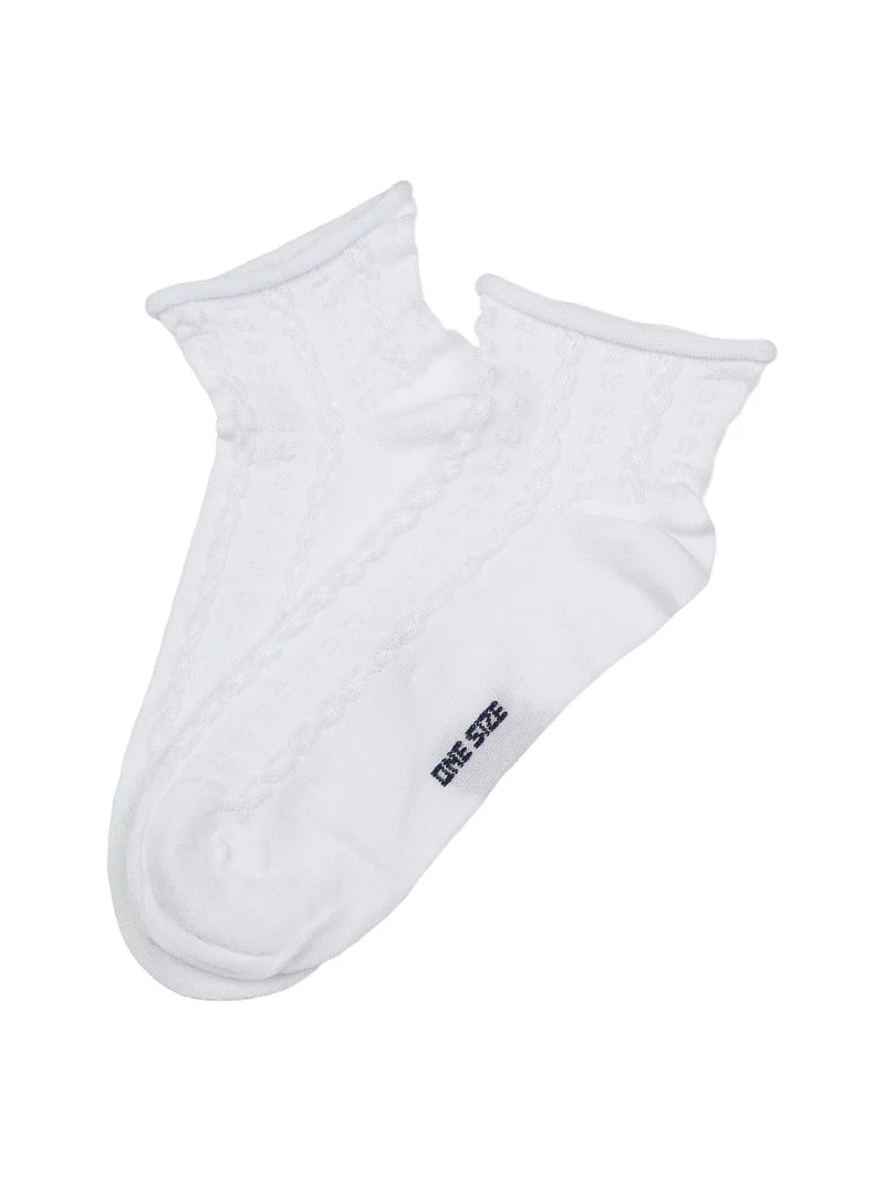 Calze corte da donna con ricami - bianco