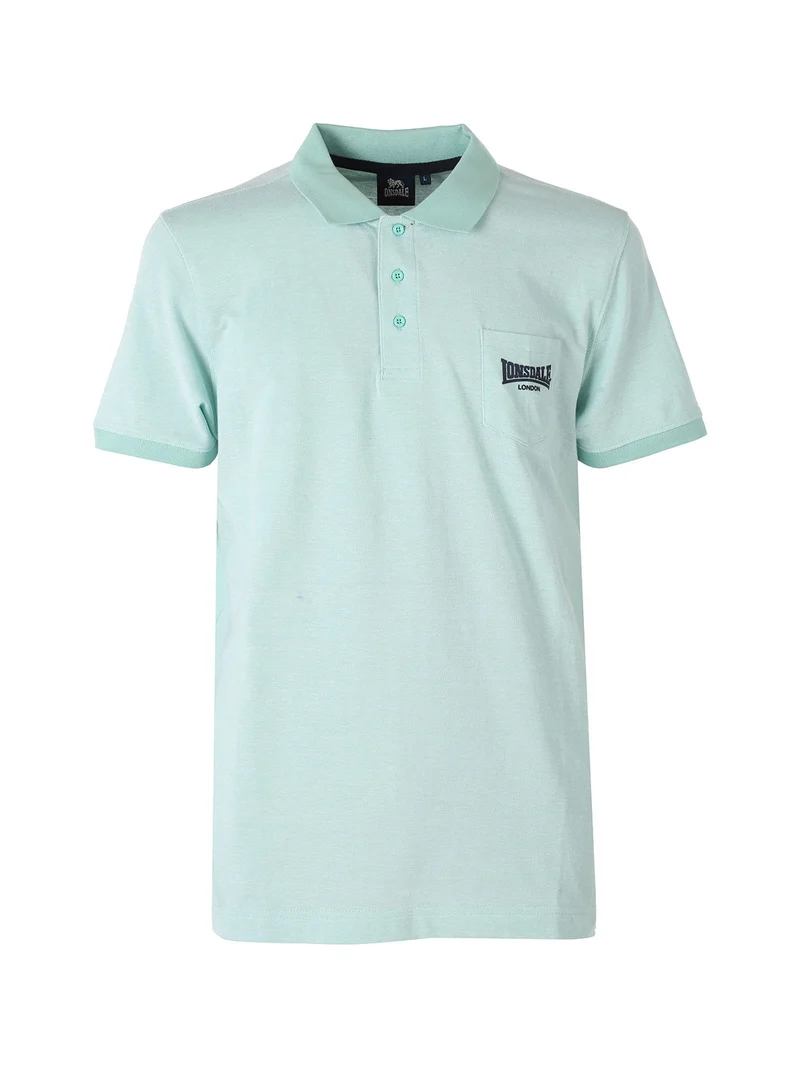 Polo da uomo in cotone a maniche corte con taschino - acqua marina