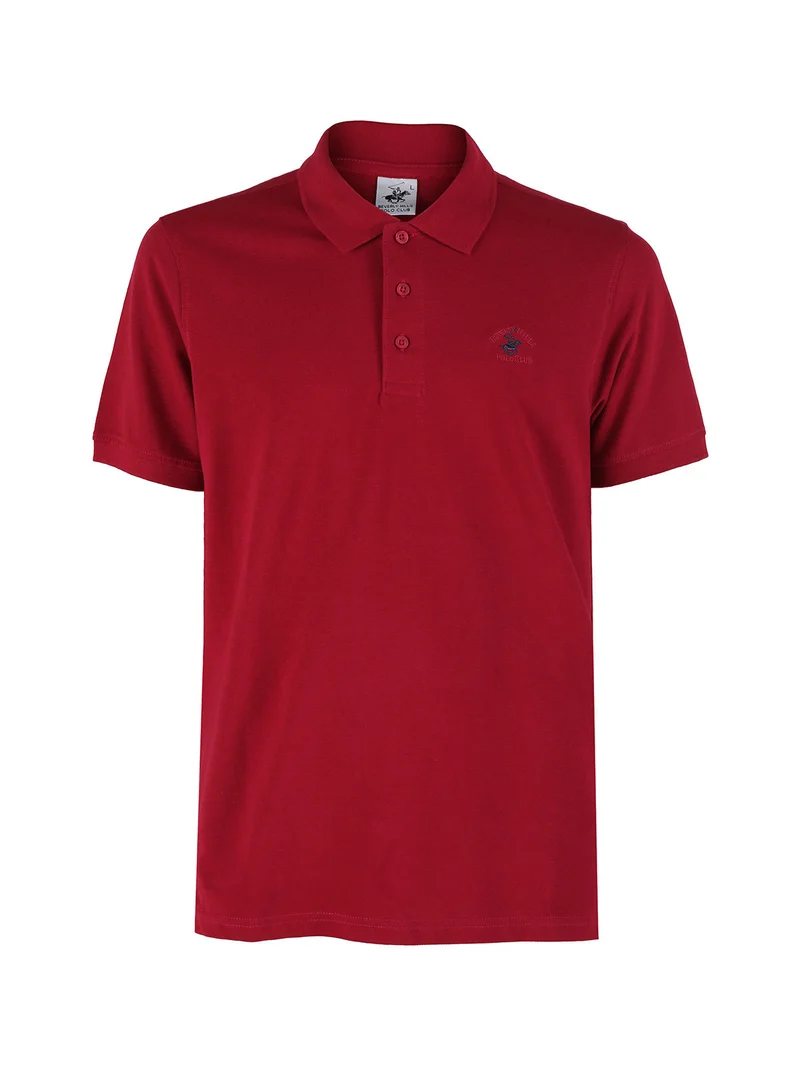 Polo da uomo in cotone a maniche corte - rosso