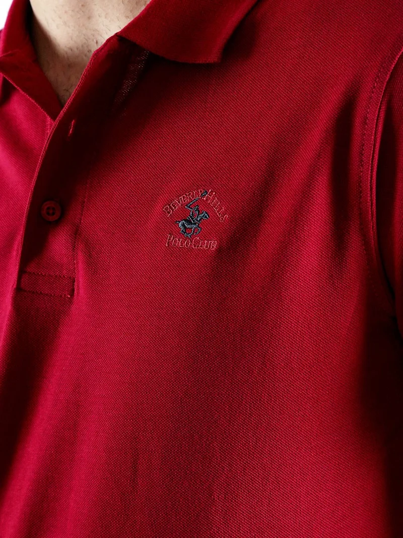 Polo da uomo in cotone a maniche corte - rosso