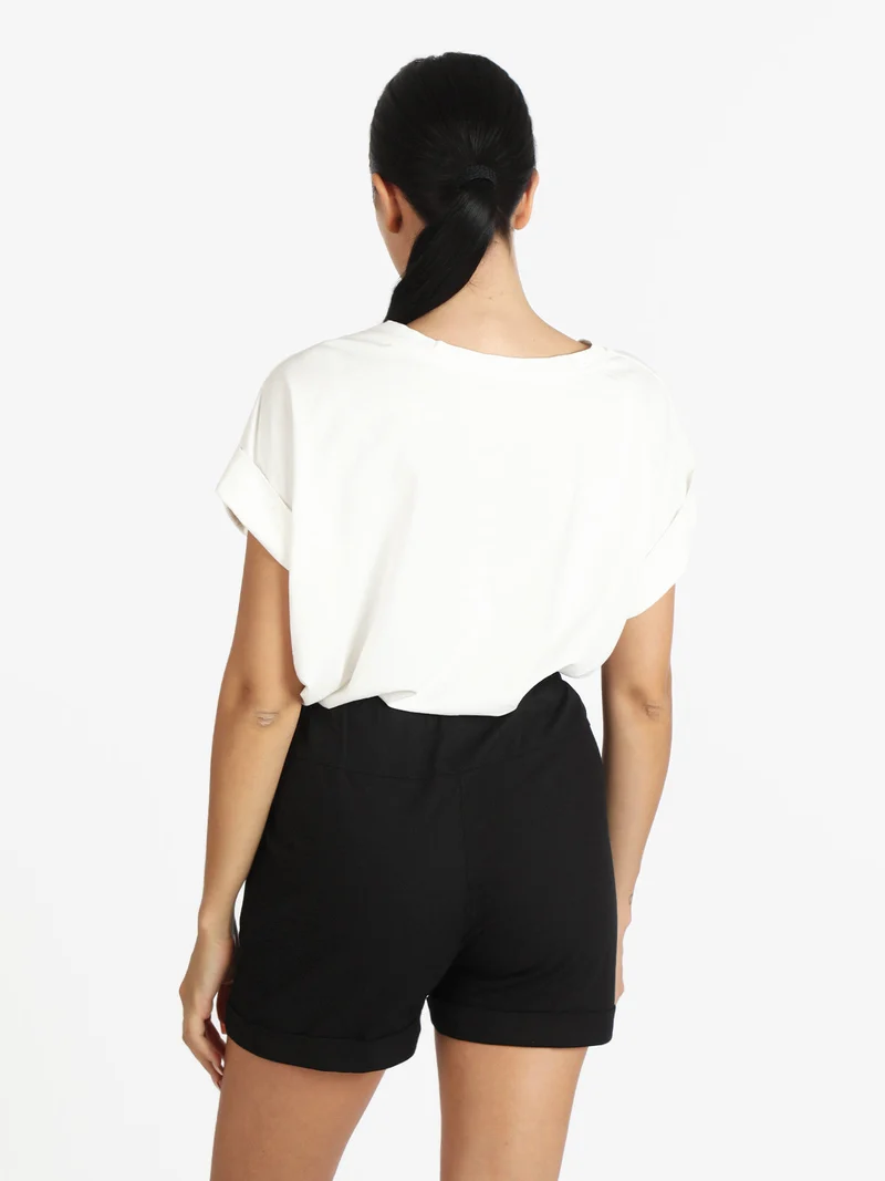 Maxi t-shirt donna con taschino - bianco