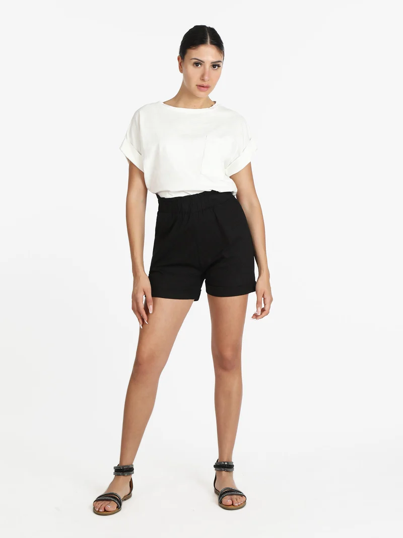 Maxi t-shirt donna con taschino - bianco