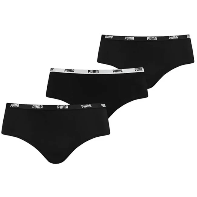 PUMA Boxershorts Hipster 3er Pack Damen Schwarz