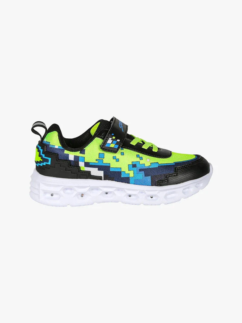 Sneakers da ragazzo con luci e cinturino a strappo - nero