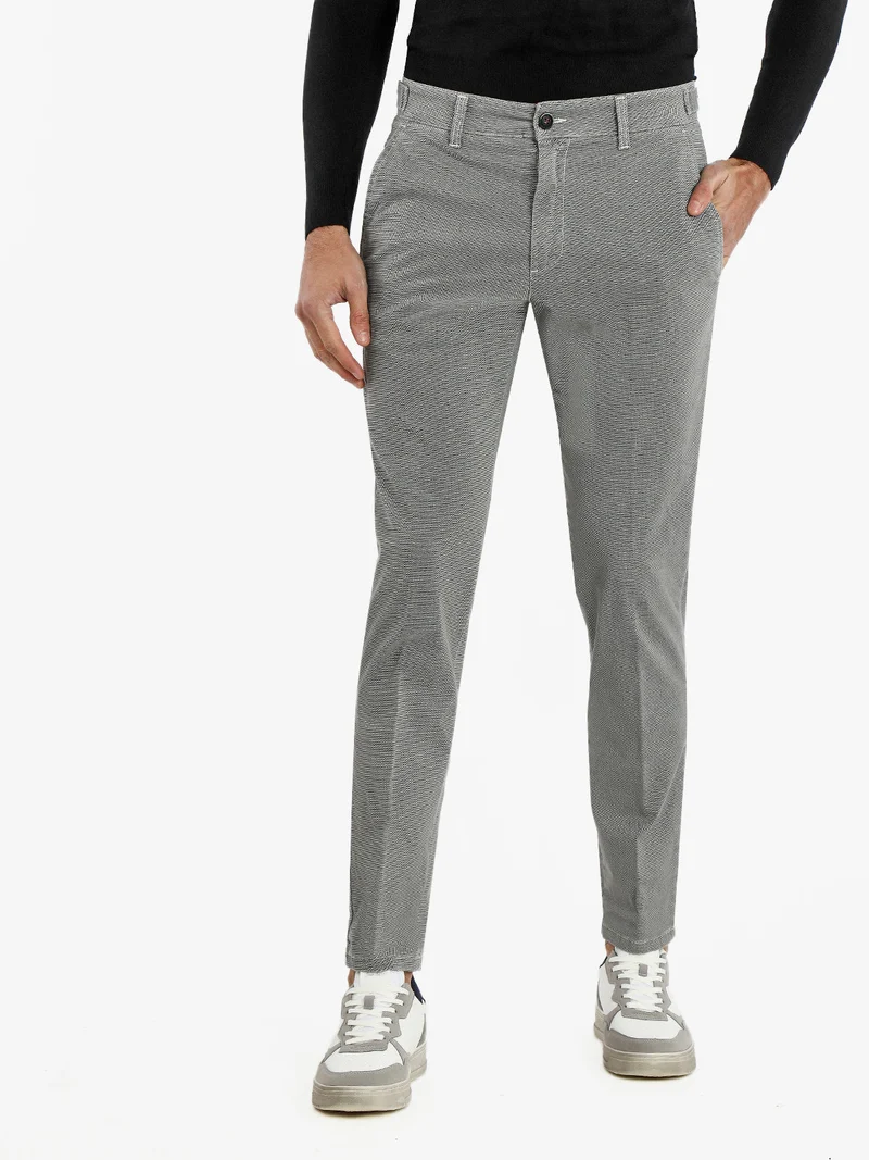 Pantaloni casual slim fit da uomo taglie grandi - perla