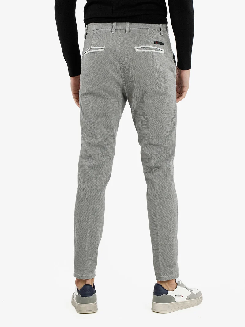 Pantaloni casual slim fit da uomo taglie grandi - perla