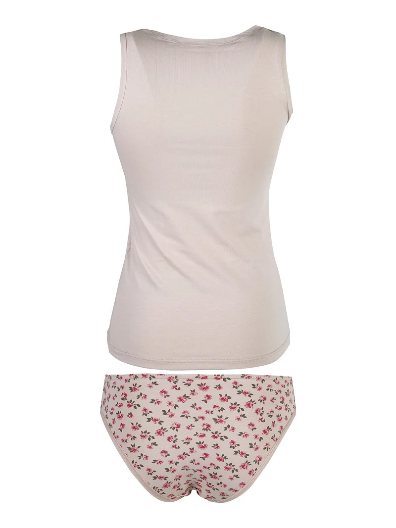 Coordinato donna intimo con top e slip - cipria