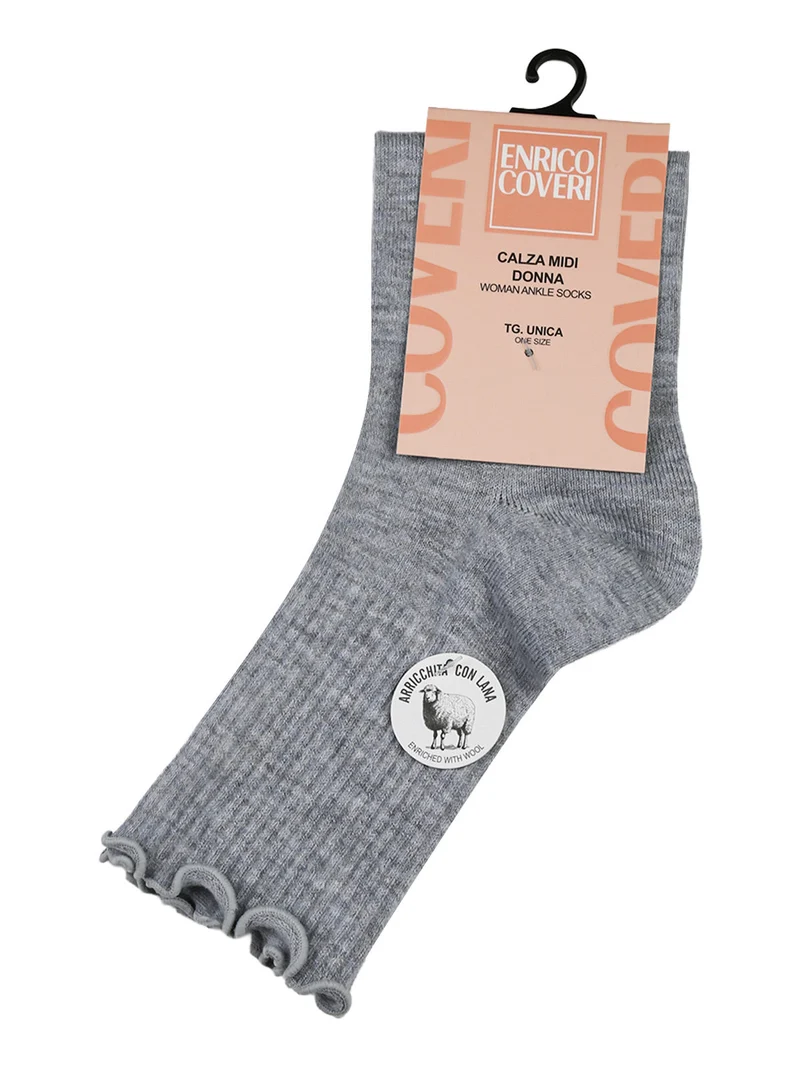 Calze midi donna misto lana - grigio