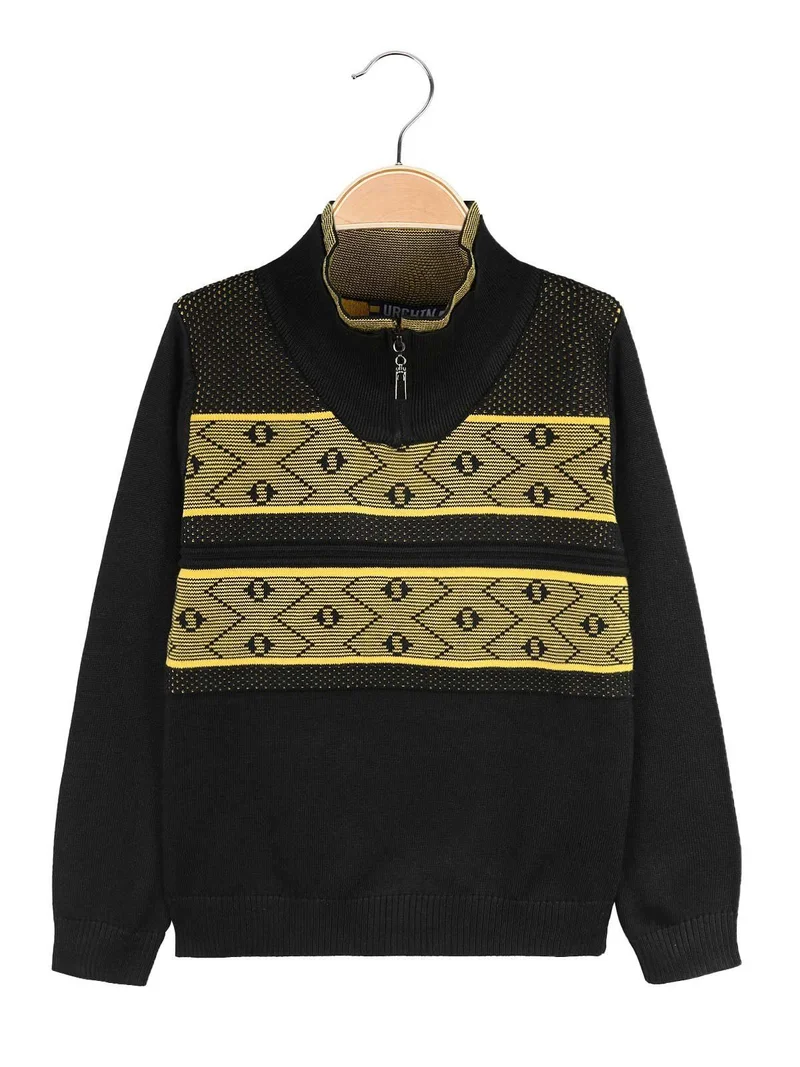 Pullover da bambino in maglia - nero