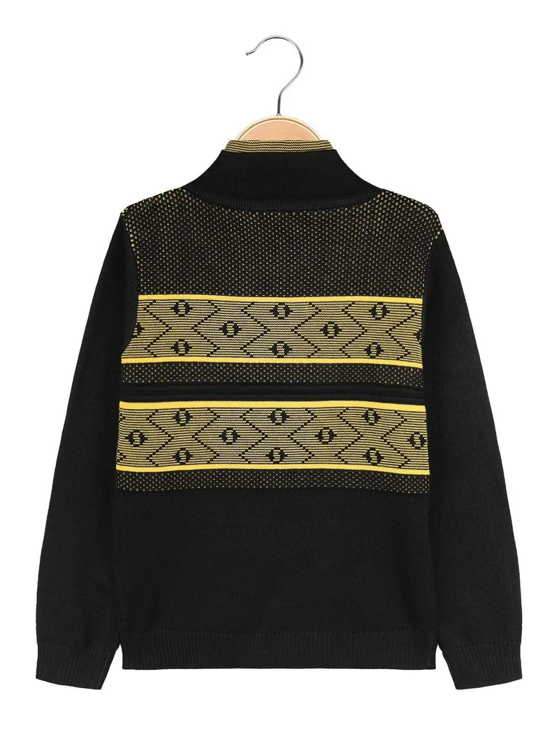 Pullover da bambino in maglia - nero