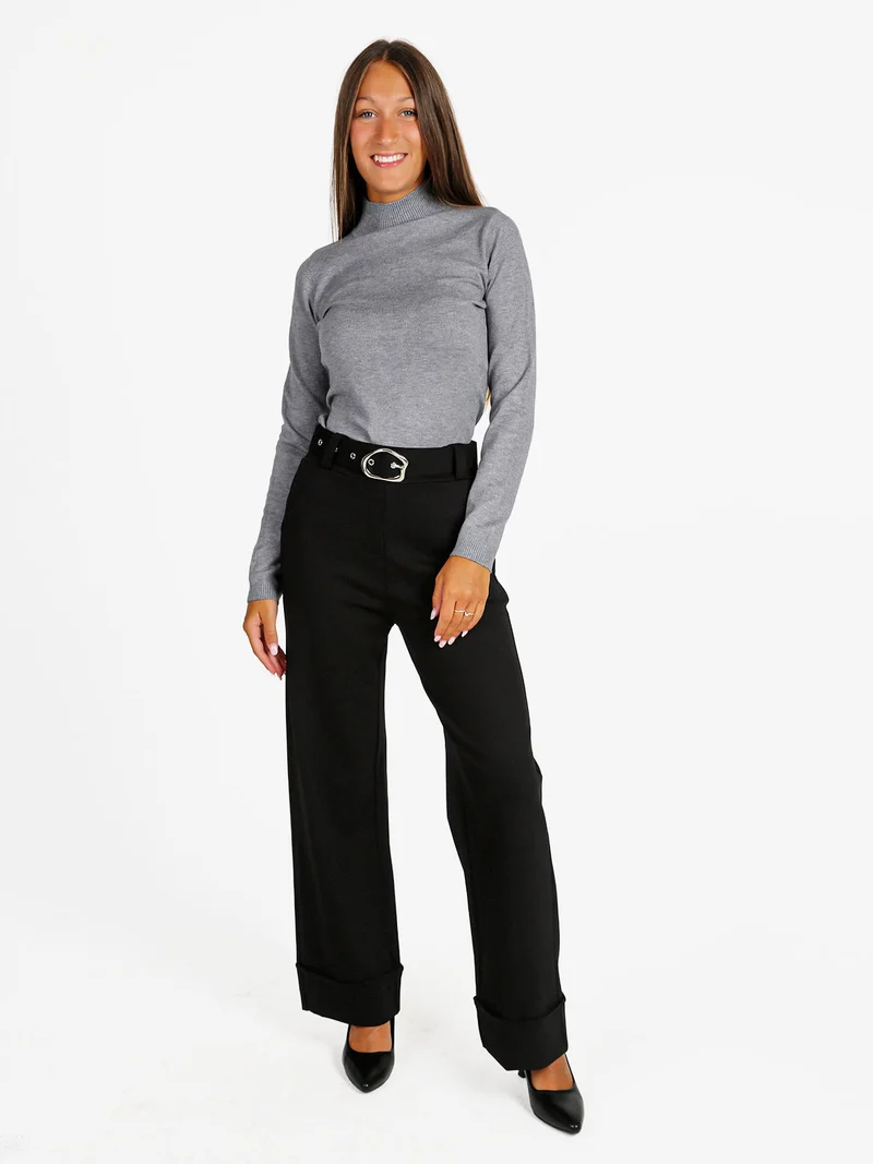 Maglia donna a lupetto - grigio