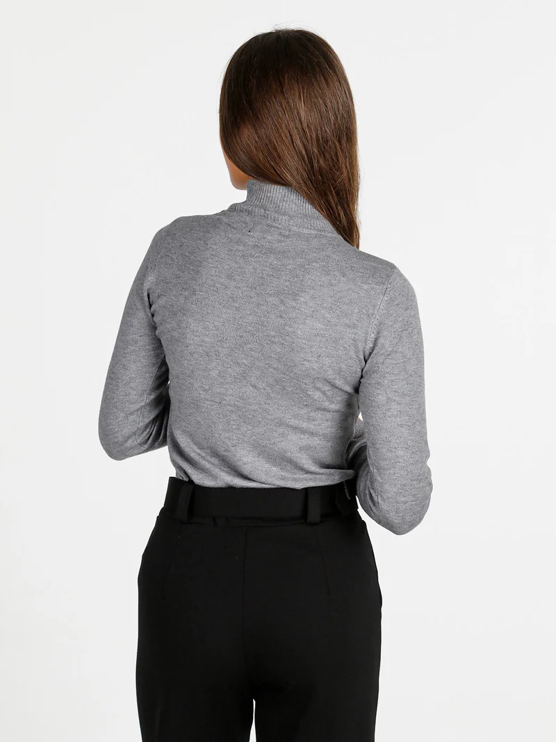 Maglia donna a lupetto - grigio