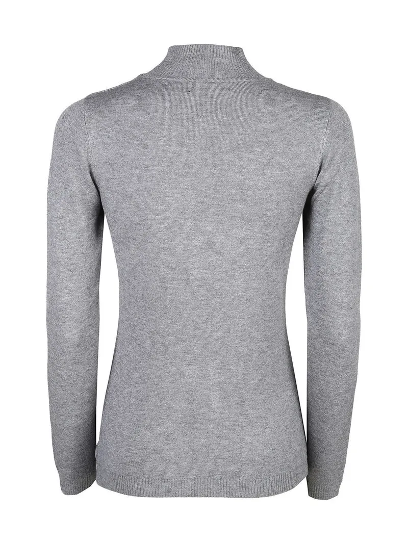Maglia donna a lupetto - grigio