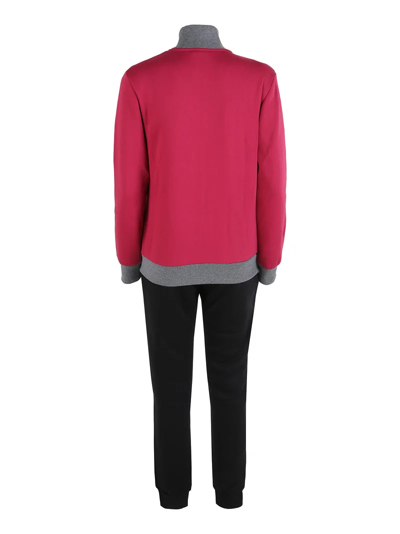 Completo tuta donna invernale con felpa e pantaloni - fragola