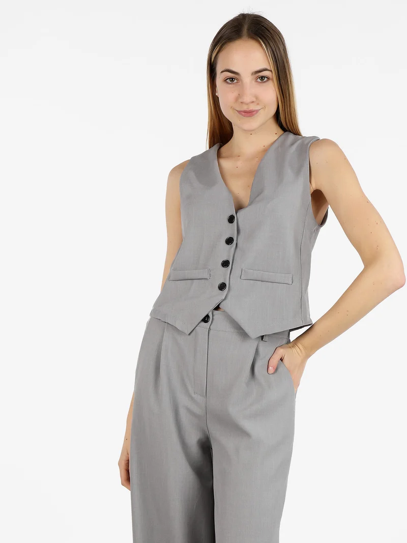 Gilet classico da donna - grigio
