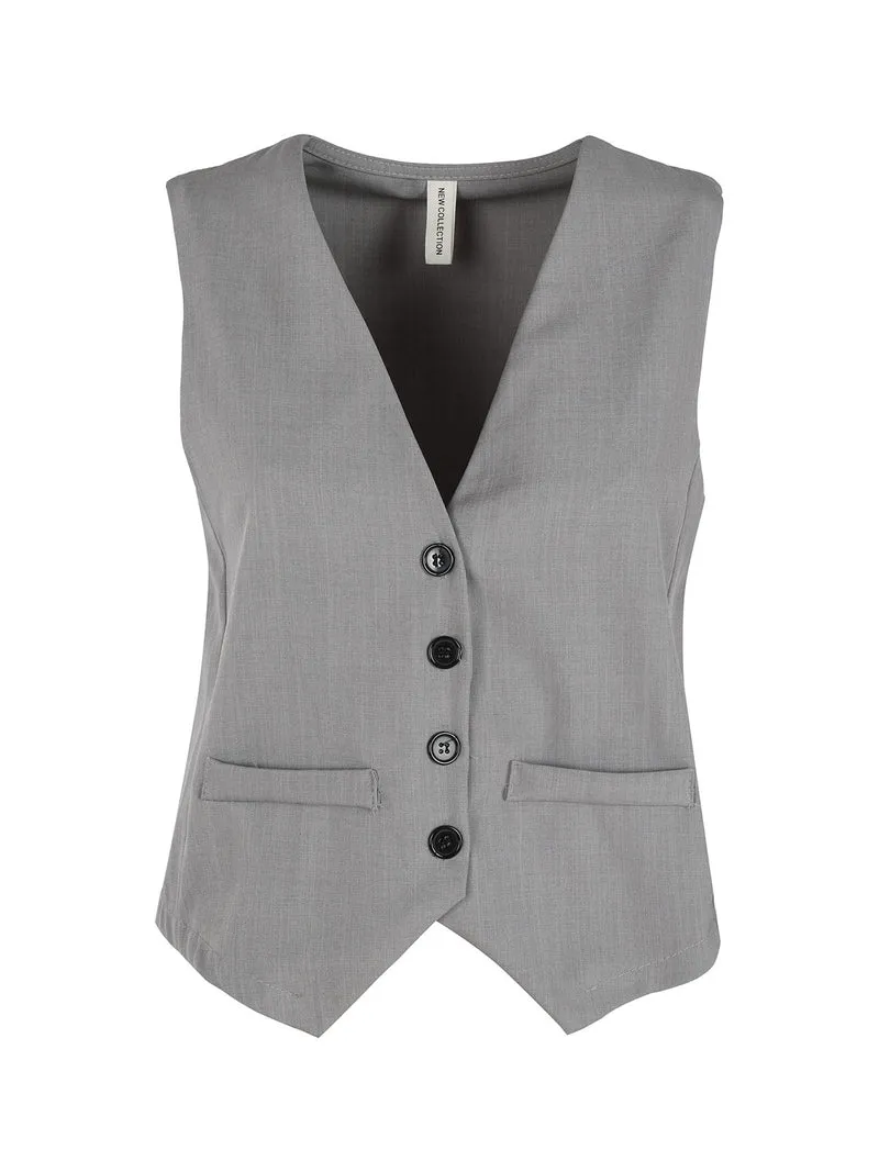 Gilet classico da donna - grigio