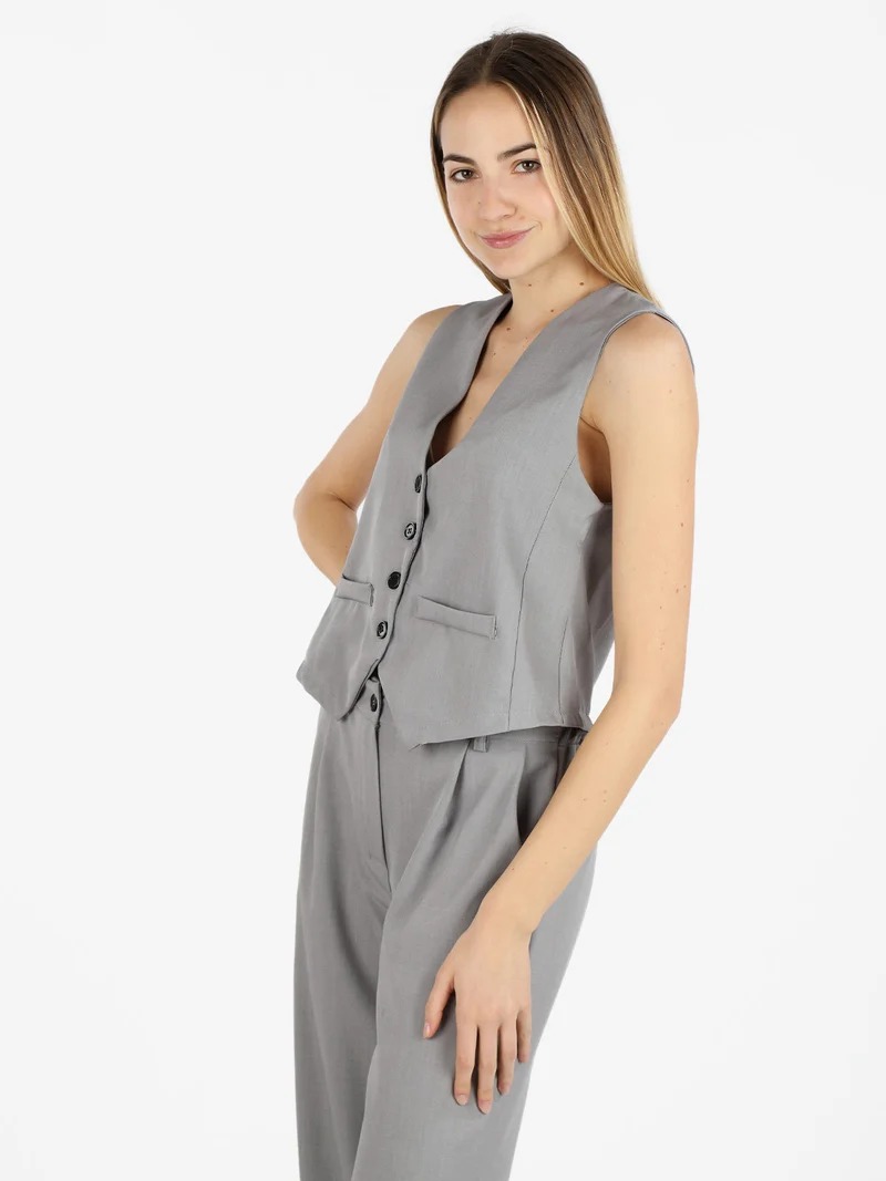 Gilet classico da donna - grigio