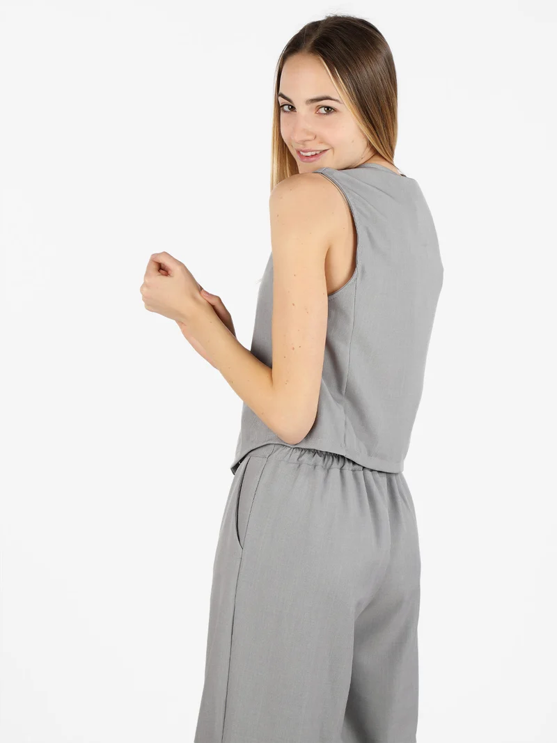 Gilet classico da donna - grigio