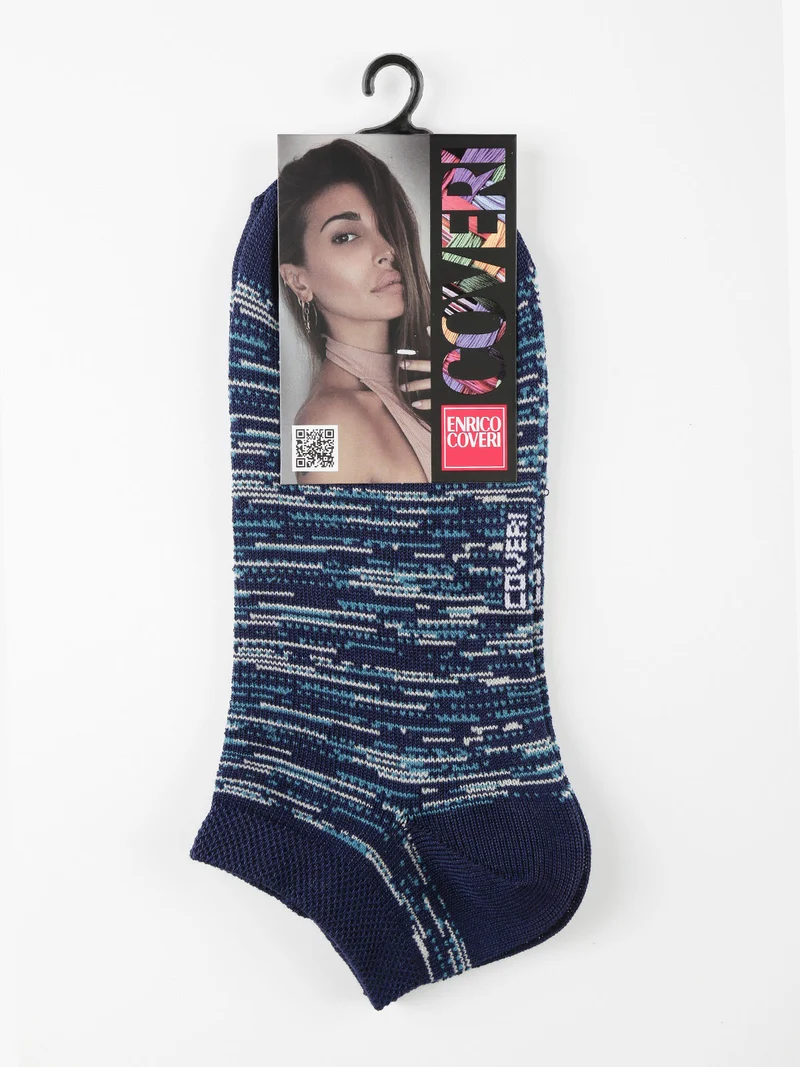Calza corta in cotone donna - blu scuro