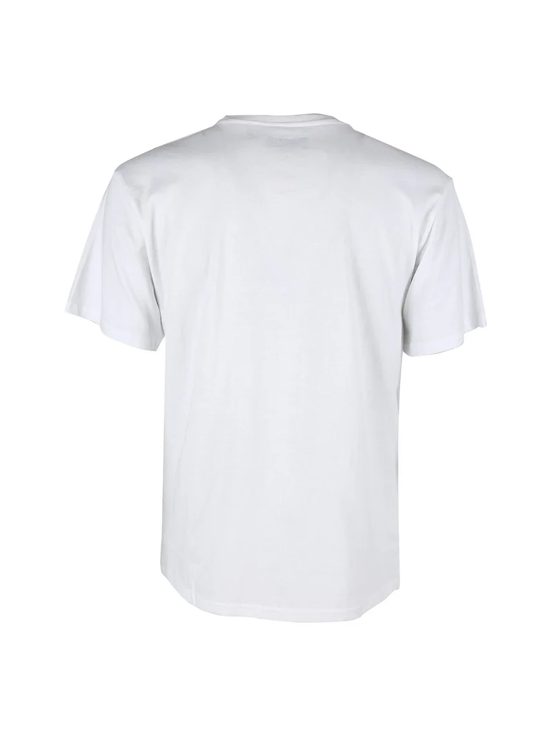 T-shirt girocollo da uomo in cotone con logo - bianco