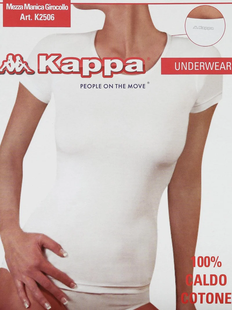 Maglia intima in caldo cotone manica corta - bianco
