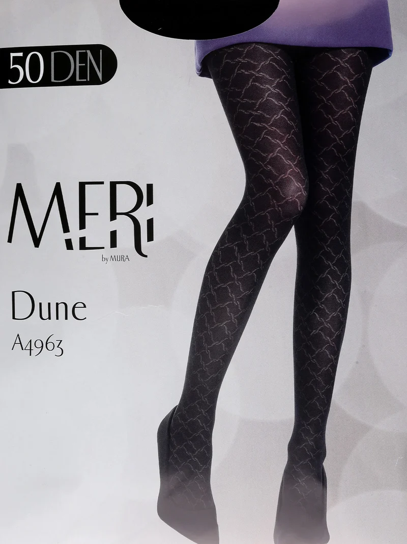 Collant donna 50 denari con ricami - nero