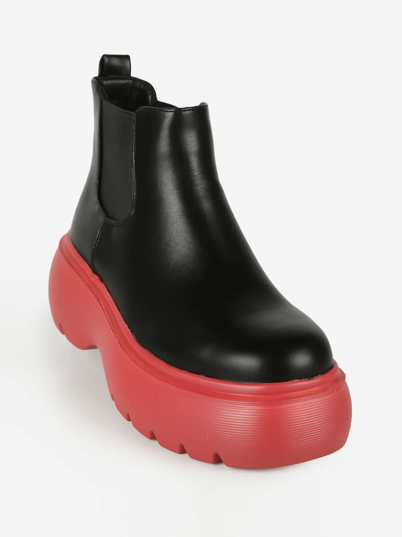 Stivaletti donna con platform colorato - rosso