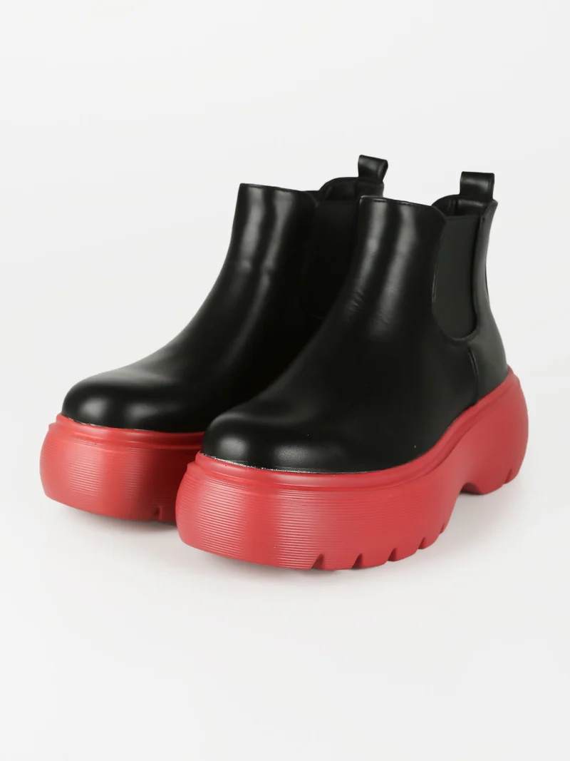 Stivaletti donna con platform colorato - rosso