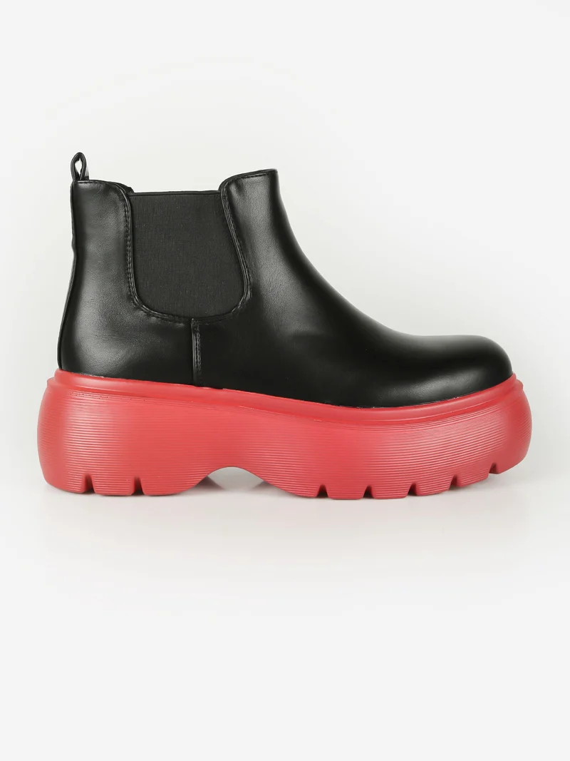 Stivaletti donna con platform colorato - rosso