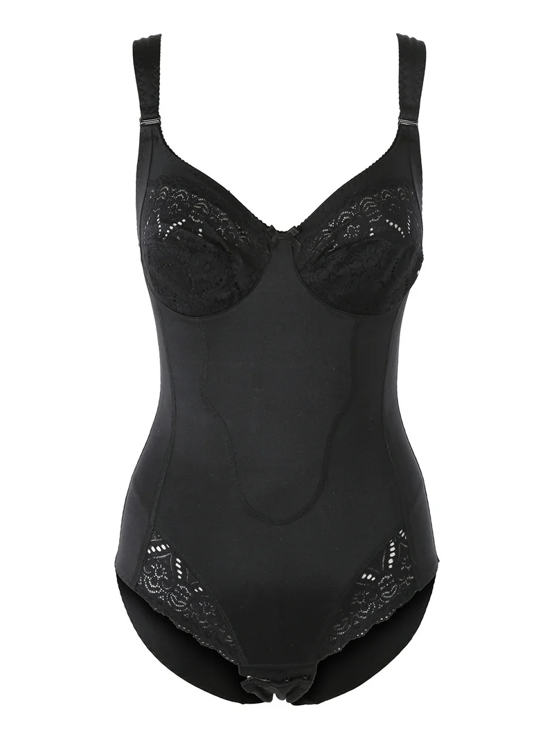978 Body donna con pizzo COPPA B - nero