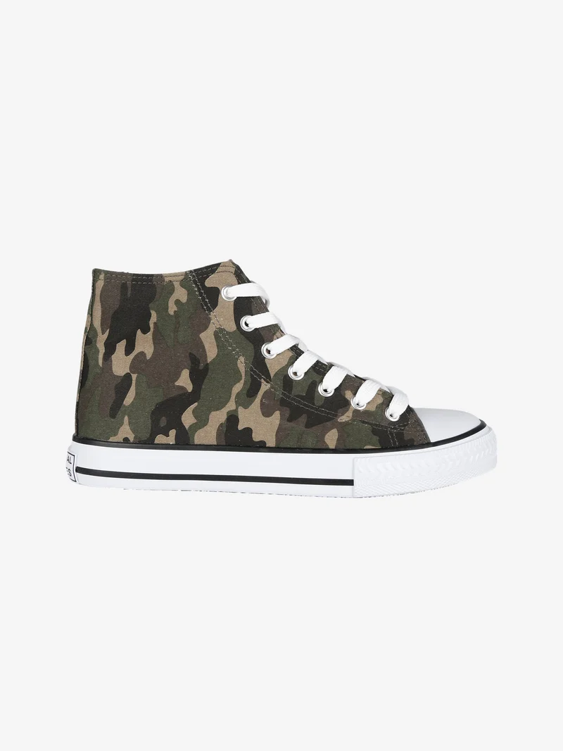 Sneakers alte in tela donna - militare