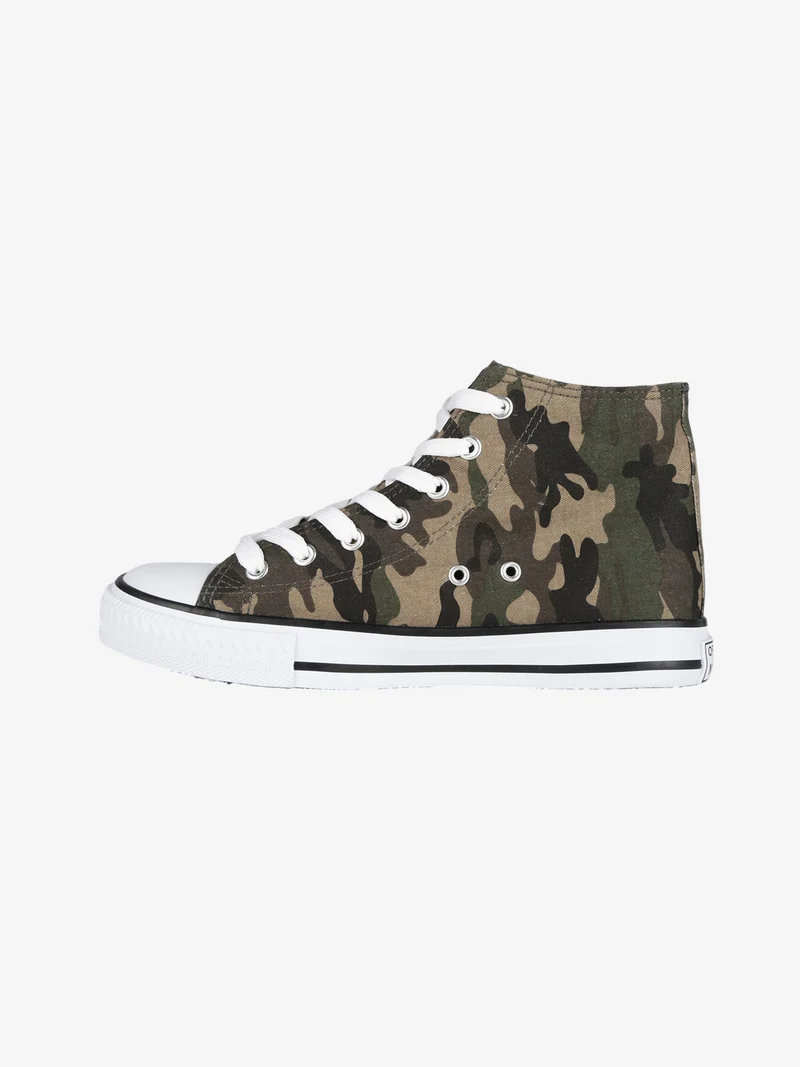 Sneakers alte in tela donna - militare