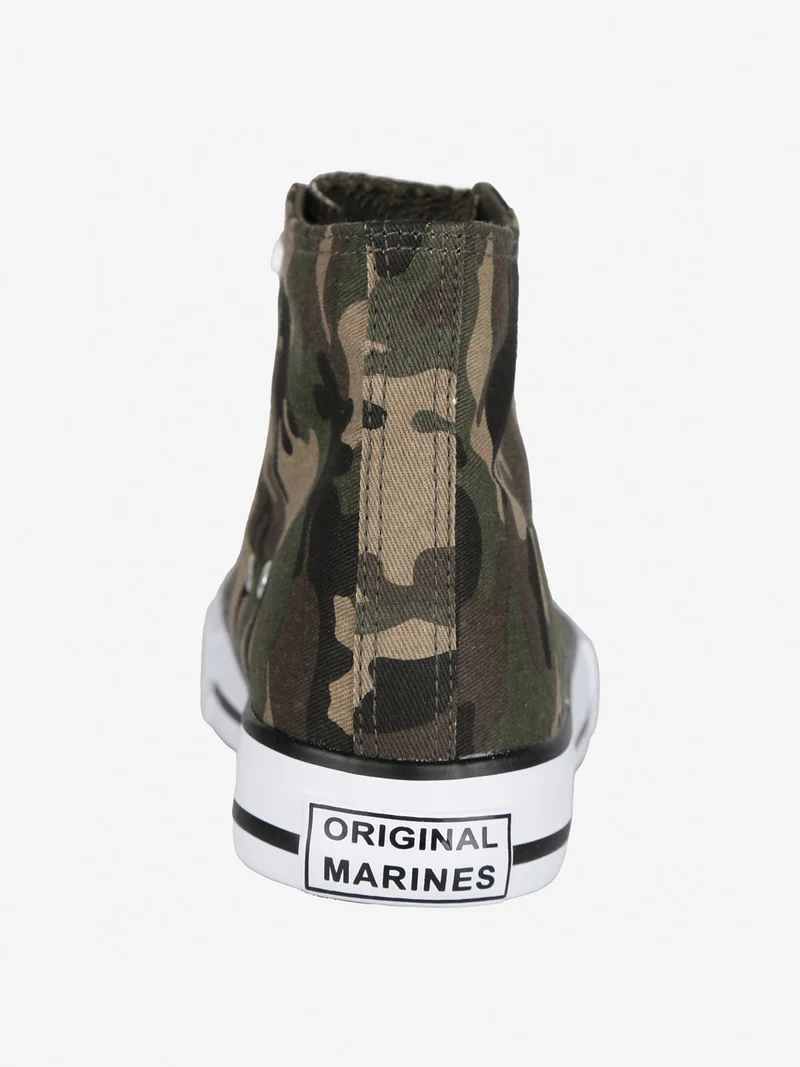 Sneakers alte in tela donna - militare