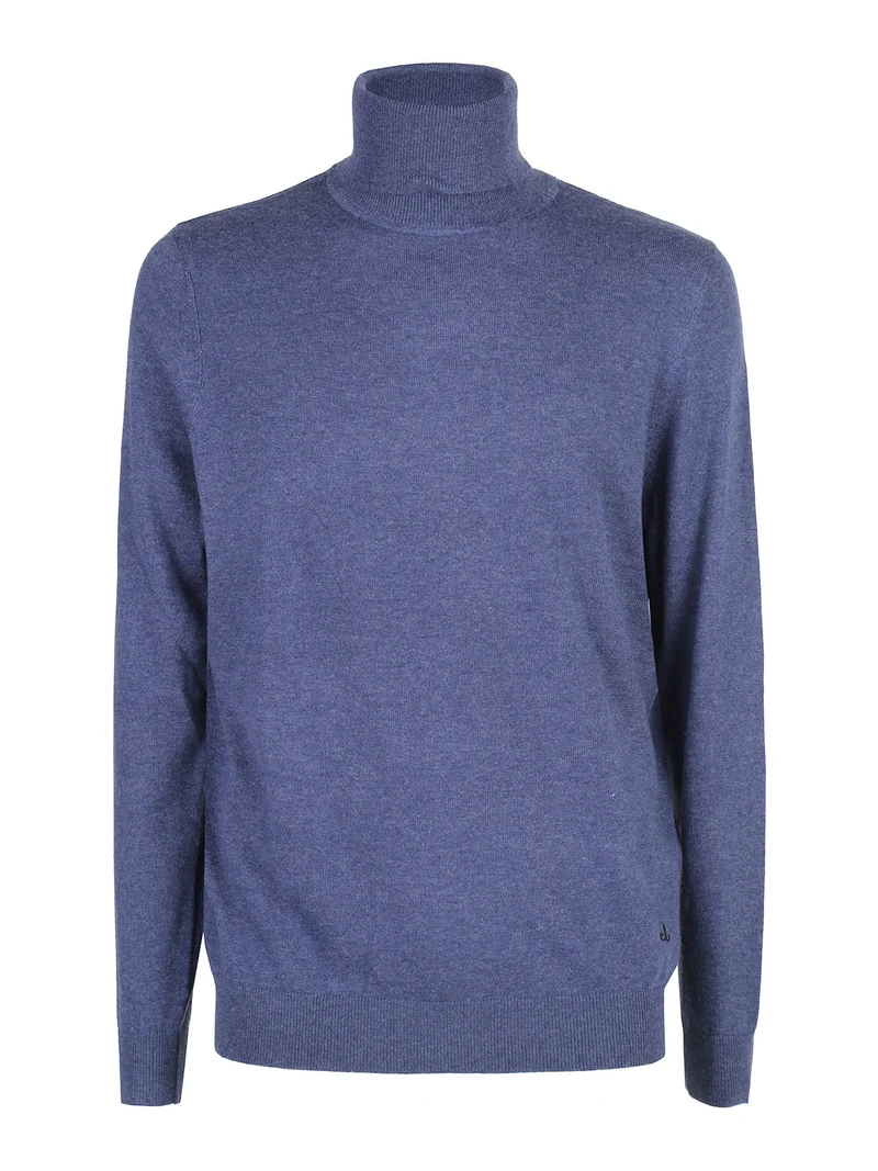 Maglione dolcevita da uomo in misto lana - blu