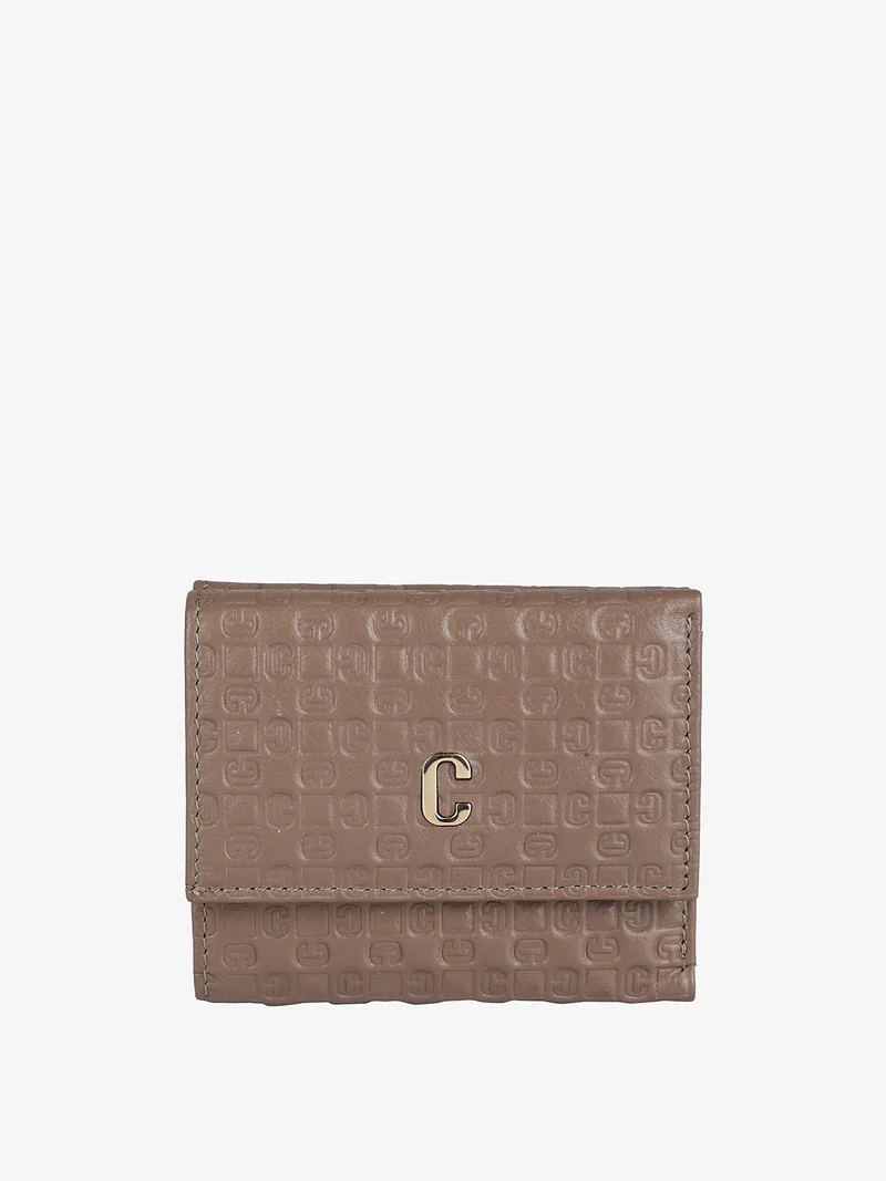 Portafoglio mini in pelle da donna - taupe