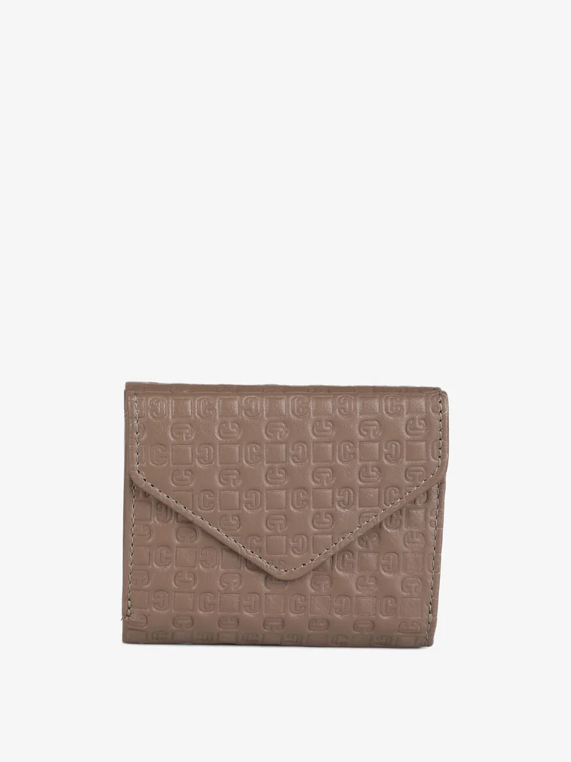 Portafoglio mini in pelle da donna - taupe