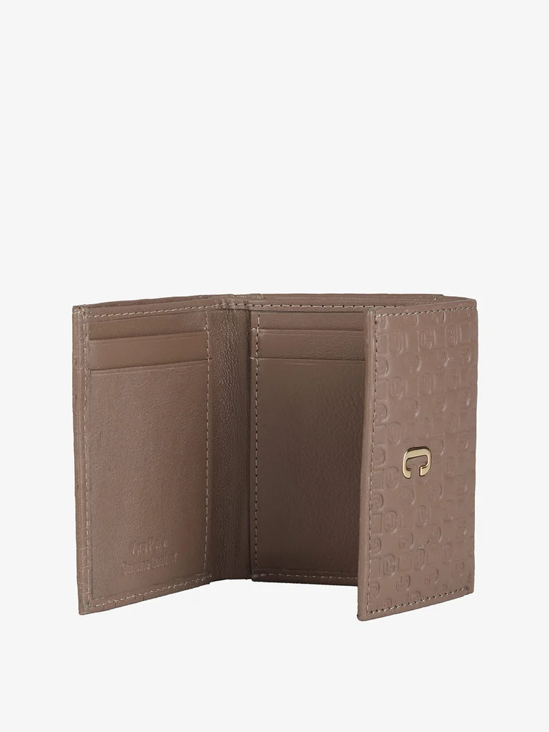 Portafoglio mini in pelle da donna - taupe