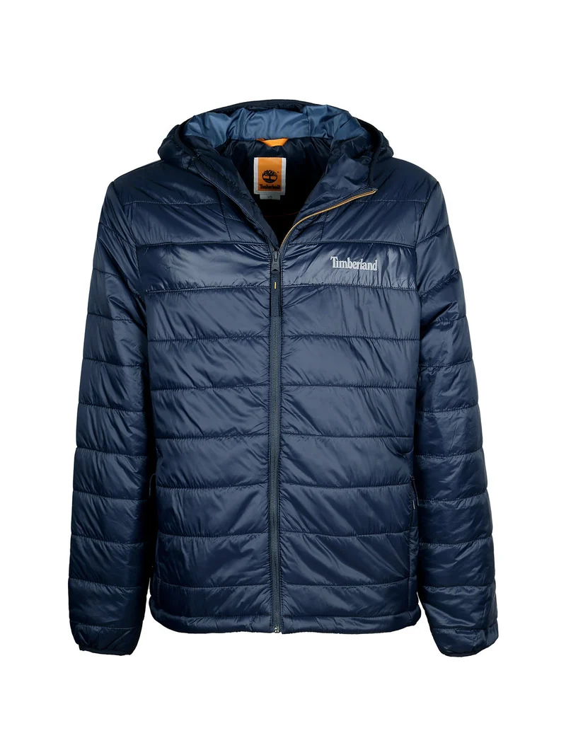 Giubbotto imbottito da uomo con cappuccio - blu scuro