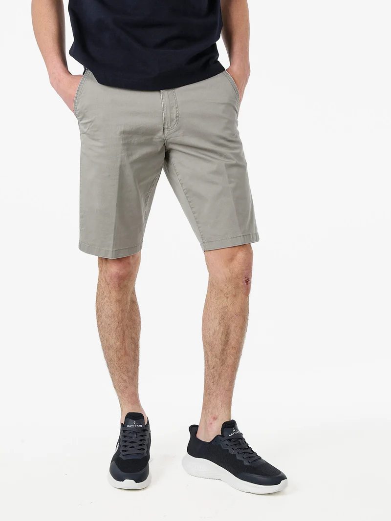 Bermuda da uomo in cotone stretch - grigio