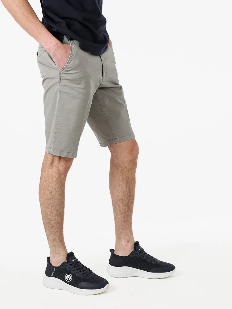 Bermuda da uomo in cotone stretch - grigio